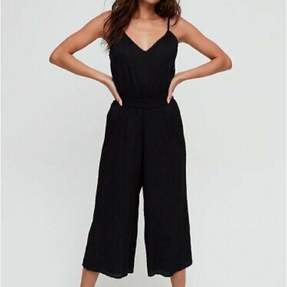 Wilfred Irene Jumpsuit Black Spaghetti Strap Size Small